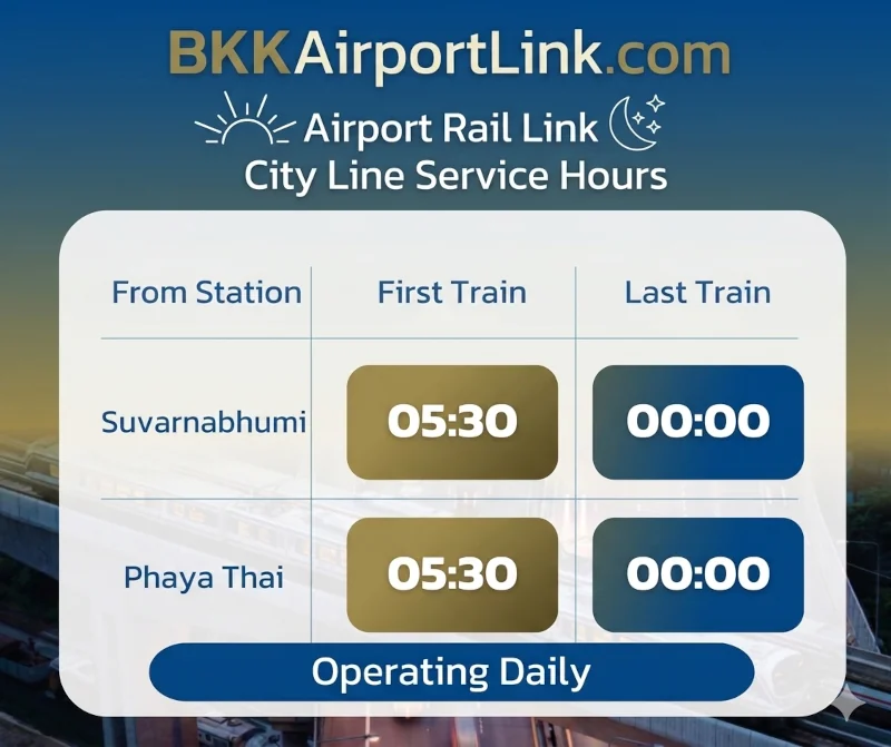 Bangkok Airport Rail Link Schedule